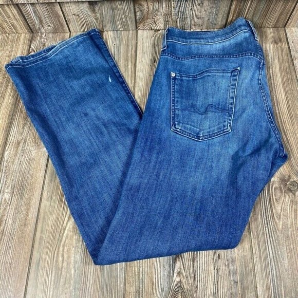 7 For All Mankind Brett Slim Bootcut Jeans 36x32.5 - Picture 7 of 9